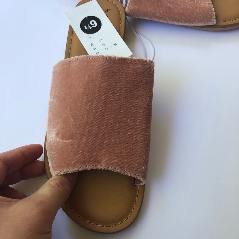 Slide Sandals Velvet A New Day Dorathea pink - Picture 4 of 6